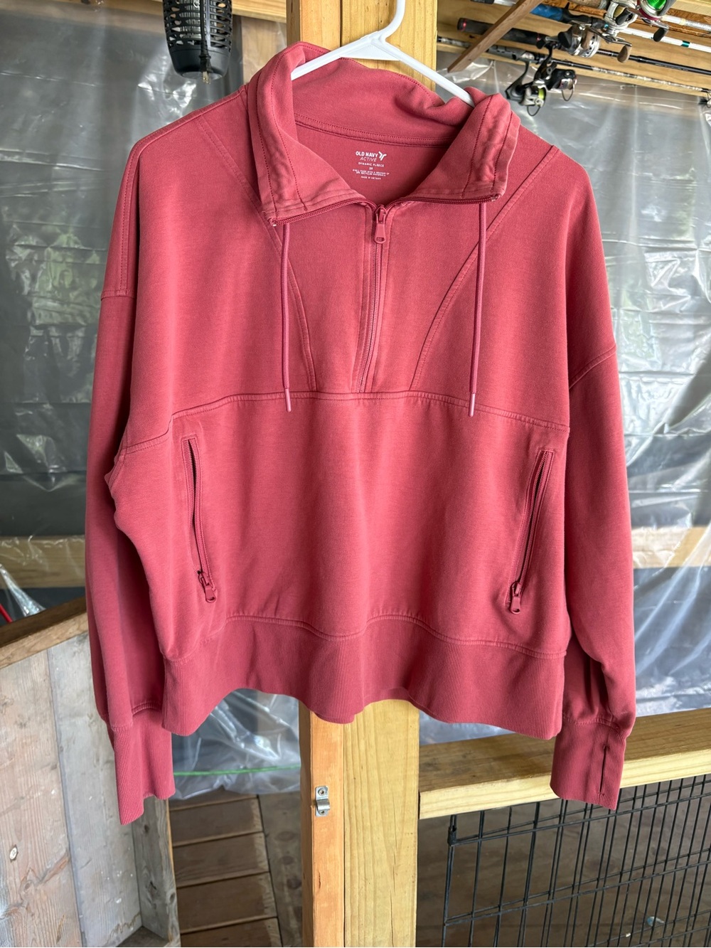 Old Navy Half-Zip Pullover Sweatshirt - Rose